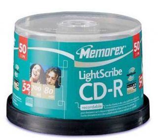 Memorex 52X 80 Minute LightScribe CD R Discs  50 Pack Spindle 