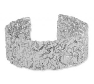 Sterling Fancy Crinkled Design Cuff —