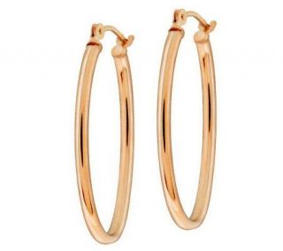 EternaGold 1 Polished Oval Hoop Earrings 14K Gold —