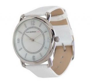 Isaac Mizrahi Live Bold Dial Leather Strap Watch —