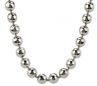 Steel by Design High Polished Hammered Bead Necklace —