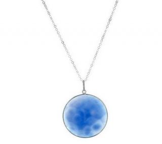 Faceted Chalcedony Bold Round Sterling Pendant with 18 Chain   J269603