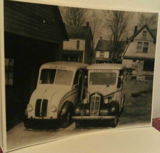 Old Friedens Pa I X L Creamery Dairy Milk Delivery Trucks Print
