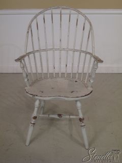 16732 White Crackle Paint Decorated Windsor Arm Chair