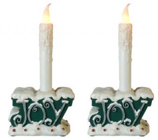 Bethlehem Lights Set of 2 Flameless Script Word Novelty Candles