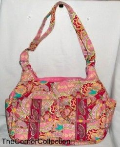 Cul de Sac Coral Paisley Quilted Hobo Bag Purse Handbag