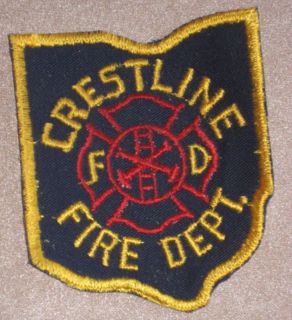 Crestline Fire Dept Patch Ohio Vintage CHEESECLOTH Back