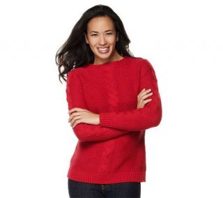 Liz Claiborne New York Long Sleeve Sweater with Center Cable