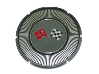 1966 Corvette Gas Door Emblem White Corner Flag