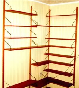  Mid Century Teak Cado Seventeen Shelf Corner Wall Unit System