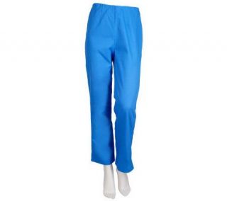 Bob Mackies Stretch Cotton Pique Pants with Elastic Waistband 