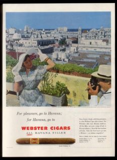 1951 Webster Cuban Cigar Old Havana Cuba Cathedral Photo Vintage Print
