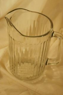 Libbey Crisa Clear Glass Vertical Ribbed Pitcher