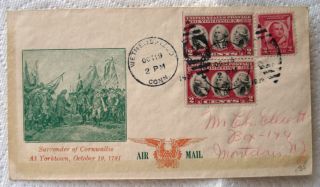   Cover History 2 Cents Stamps Surrender of Cornwallis at Yorktown