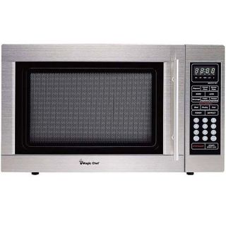   Chef 1 3 Cubic Foot Digital Microwave Stainless Steel 1100 Watts NEW