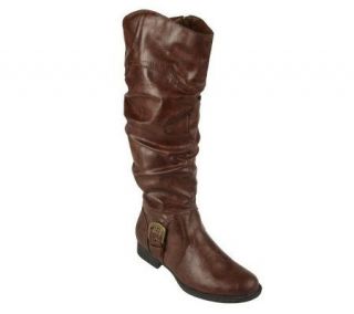 BareTraps Tall Shaft Boot with Ruching & Buckle Detail —
