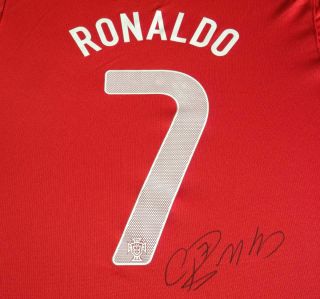Cristiano Ronaldo signed Portugal soccer shirt certificate of