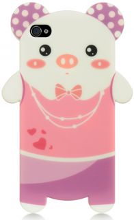 NEW PIG ANIMAL SKIN SOFT RUBBER CASE COVER FOR APPLE iPHONE 4S 4