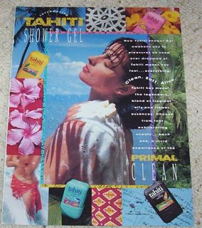 1990 Tahiti Shower SEXY girl Curel skin ladies AD