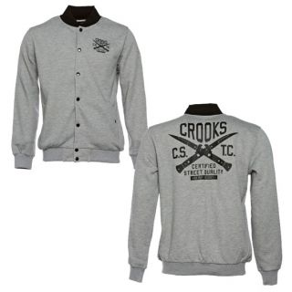 Crooks and Castles The CSTC Certified Baseball Jacket in Heather s 3XL