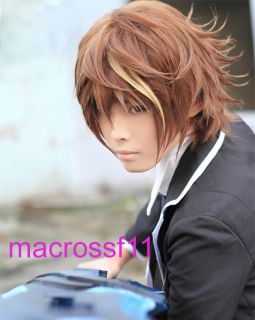 Guilty Crown Ouma Shu Brown Mix Short Layers Anime Cosplay Party Hair