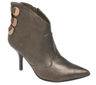 KathyVanZeeland Ankle Booties w/ Back Lace & Hardware Detail   A219961