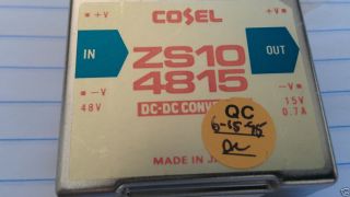 Cosel 2510 4815 DC DC Converter 48VDC 15VDC 0 7AMPS