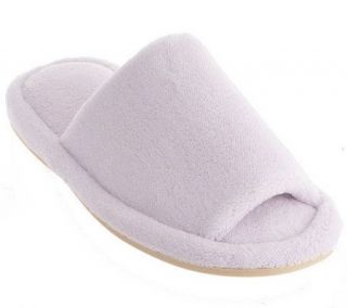 PedicSolutions Open Toe Terry Slippers with Memory Foam —