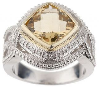 Judith Jack 1/10 cttw Diamond & 3.50c Champagne Sterling Ring