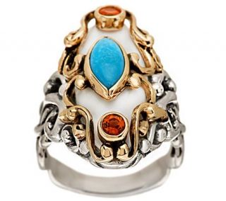 Carolyn Pollack Cascades Sterling/Brass Gemstone Ring   J279205