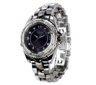 AffinityDiamond 1/2 ct tw Chrome Ceramic& Stainless Steel Watch 