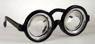  Glasses Dork Thick Lenses Costume Joke Gag Toy Black Plastic