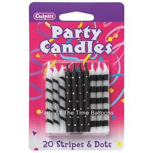  White Striped Polka Dot Mixed Party Birthday Cake 