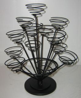 Cupcake Stand Black Wire Metal Holds 13 Cakes 14 inch Stand Rotates