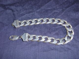 Sterling Silver Mens Chunky Curb Chain Bracelet 10 Inch 255mm Large
