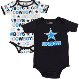  Cowboys Infant 2 Pack Cutie Patootie Creepers Navy Blue White