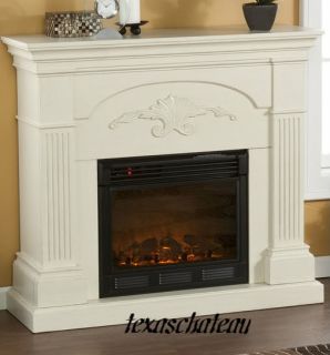Freestanding Fireplace Stand Alone Electric Flame Heater Wood