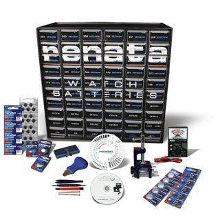 Renata Deluxe Watch Battery Starter Kit Tools Batteries CD Draws Signs