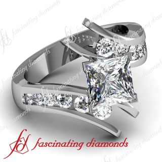  Cut Diamond Engagement Ring Channel Set CUTEXCELLENT SI1 E GIA