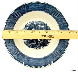Currier & Ives by Royal China Serving Bowl 9 Blue Maple Sugaring Log