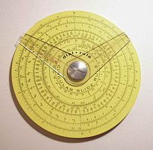 Pickett circular slide rule with two cursors. (4.25in./10.9cm width
