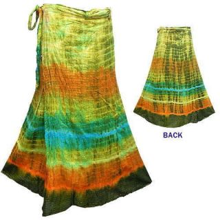 Boho Hippy Gypsy Cotton Tie Dye Wrap Skirt NP693