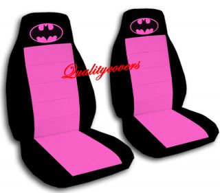 CUTE car seat covers in black and hot pink with pink batman high