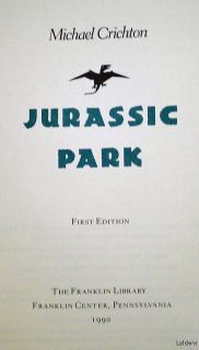 Jurassic Park Signed Michael Crichton Limited First