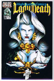 name of comic s title lady death crucible 5 publisher chaos comics art