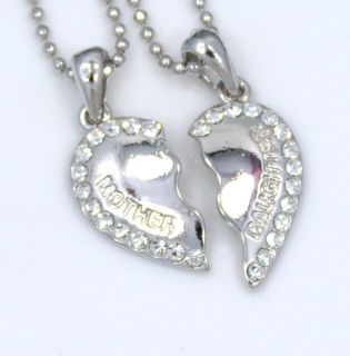  Heart Crystal 2 Pendants Charms 2 Necklaces Fast SHIP USA