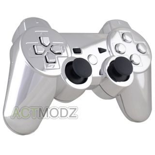 Chrome Silver Custom for PS3 Controller Shell with Matching Buttons