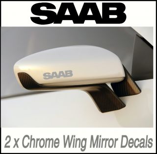 Saab Chrome Wing Mirror Decals Stickers Vinyl Mod X2