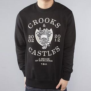Crooks and Castles The Decade Medusa Crewneck Sweatshirt in Black