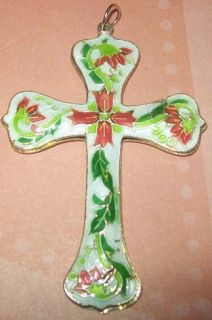 Puffy Cloisonne Cross Pendants